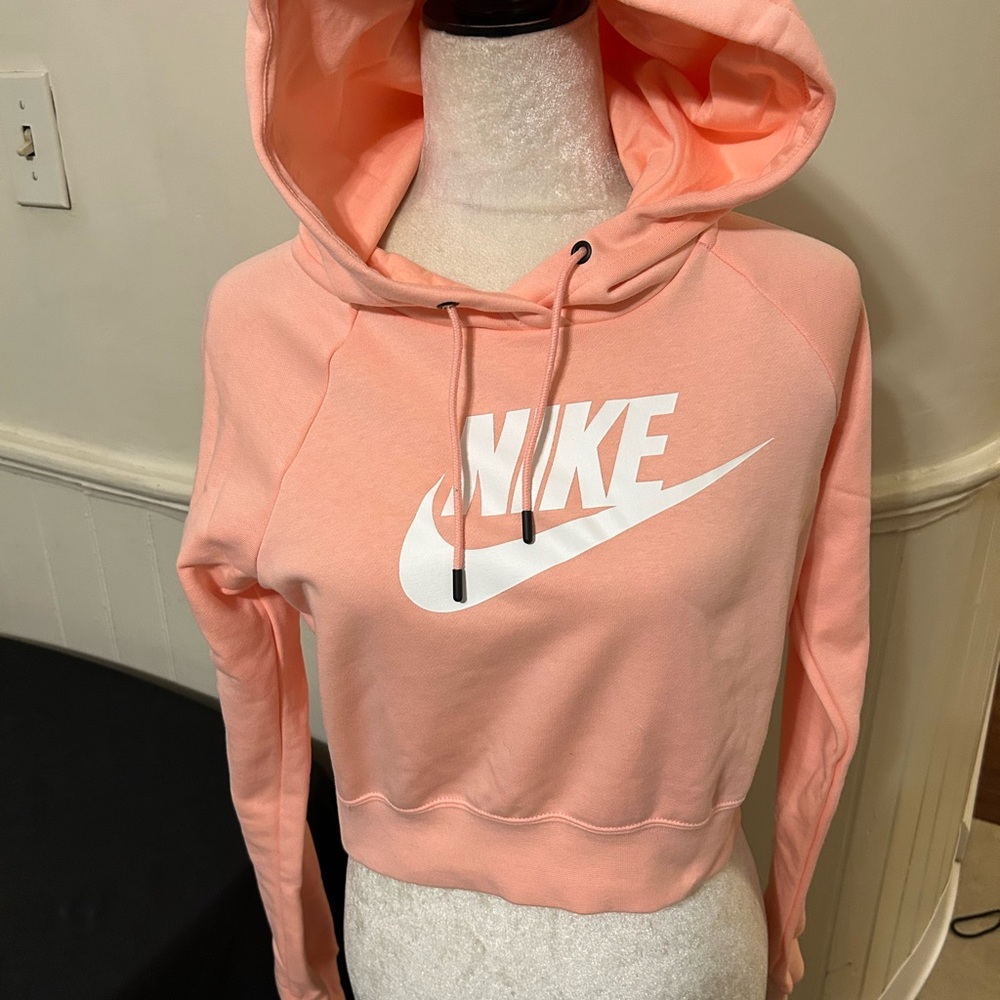 Nike -New Without Tags Women's Coral Cropped Nike Hoodie Sweatshirt Size XSMALL